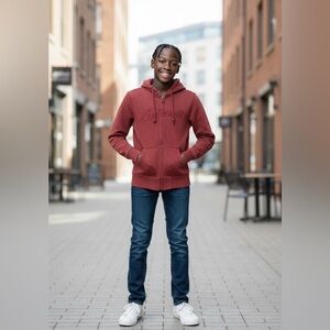 Carhartt Youth Maroon Zip-Up Hoodie, size M 8-10